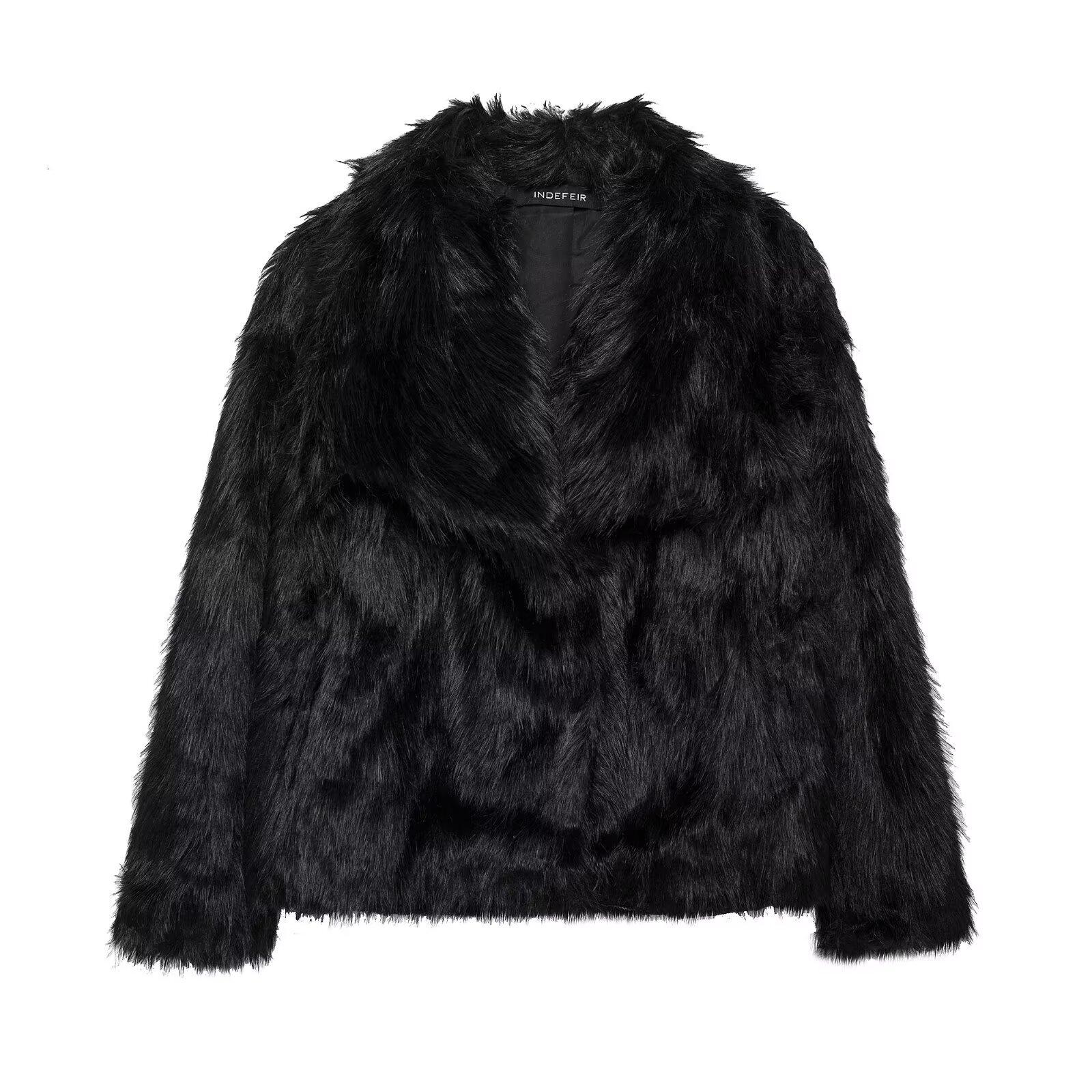 

2025 Осень/Зима Новый Продукт Модная и Элегантная Женская Одежда Короткое Пальто с Эффектом Искусственного Меха XS