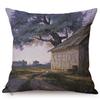 Spring Rural Landscape Pattern Sofa Decorative Cushion Cover Quiet Creek Florals Scenery Cotton Linen Throw Pillow Case Cojines