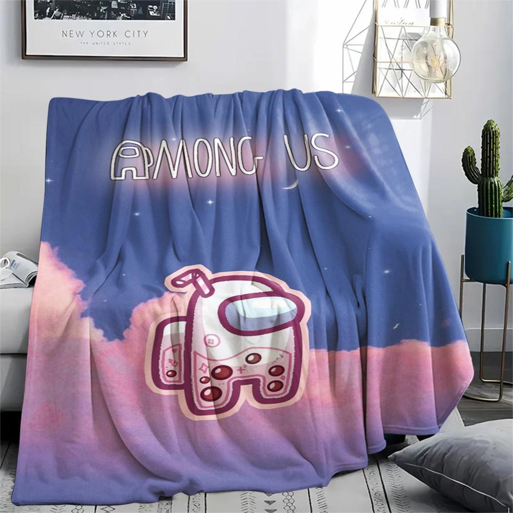 1PC Among Us Patterned Flannel Blanket Suitable For All Seasons for Home Decor Warmth and Comfort Gifts Holiday Present