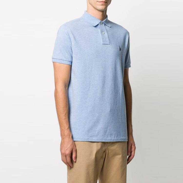 Polo Ralph Lauren SS22 Logo Embroidered Short Sleeve Polo Shirt Men tops Light-Blue 710548797-013