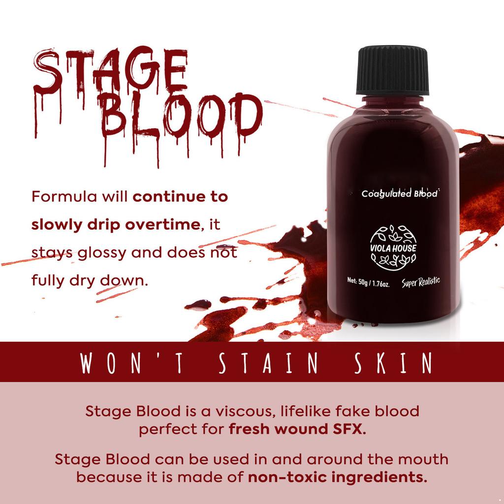 1ks Realistický make-up jevištní krev omyvatelná falešná krev pro halloweenský kostým speciální efekty divadlo film FX a cosplay doplňky