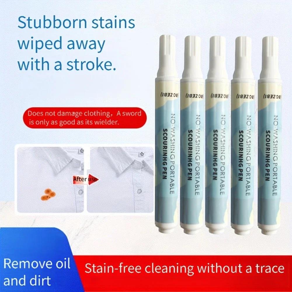 Portable Clothes Stain Remover Pen, No Need for Washing, Efficient Degreasing, Clothing Cleaner, Travel Set
