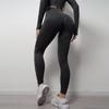 Seamless Knit Quick-Dry Running and Yoga Long Sleeve Set with Slim Fit Pants