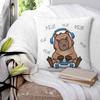 Capybara Square Pillowcase Pillow Cover Polyester Cushion Decor Comfort Throw Pillow for Home Living Room