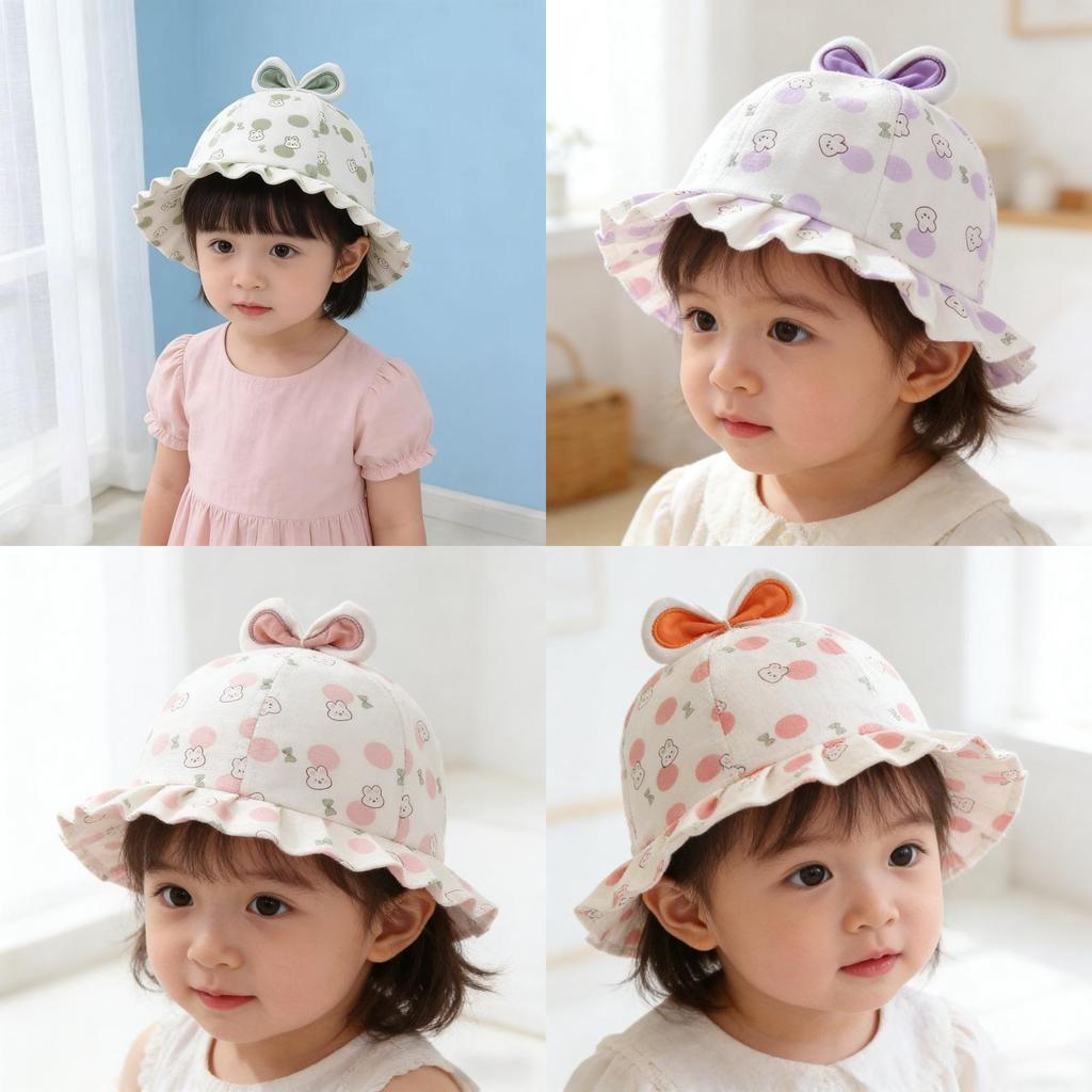 Cute Cartoon Baby Sun Hat With Breathable Cotton For Toddler Sun Protection