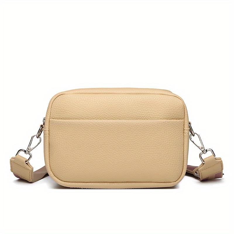 Solid Color PU Crossbody Bag for Women, Small Shoulder Bag, Compact Square Bag.