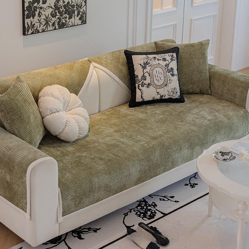 

Диванная подушка в кремовом стиле Four Seasons, универсальное полотенце с полным покрытием, полностью завернутый чехол, вафельная высококачественная диванная подушка, нескользящая 70*70