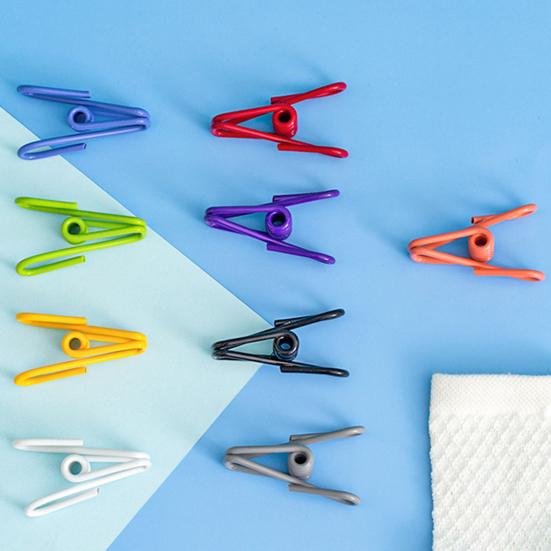 10 bucăți de cleme pentru umerase pentru haine, elastice inoxidabile, rezistente, anti-alunecare, stabile, rezistente la vânt, șosete, chiloți, eșarfe, cleme de susținere pentru eșarfe, pachete de alimente, pungă pentru chipsuri