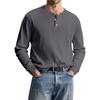 Men's Casual Knit Button-Up Long-Sleeve Shirt