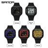 Sanda Youth Multi-functional Square Display Luminous Outdoor Electronic Watch