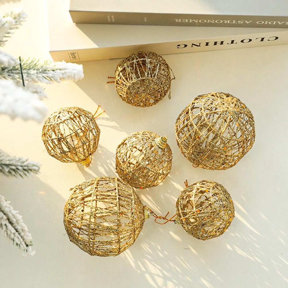 Hot Sale Brand New Christmas 6PCS Party Tree Baubles Decoration Gold Ball