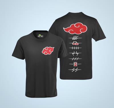 Naruto Shippuden Akatsuki Wolke Logo Anime Mode Titre Cosplay Bio T-Shirt Homme Hommes Femmes T-shirts Haut