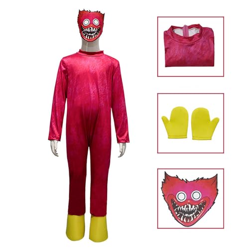 [Milky Time] Poppy Playtime Huggy Wuggy Kissy Missy Cosplay Halloween Kids (Kissy Missy, 140cm)