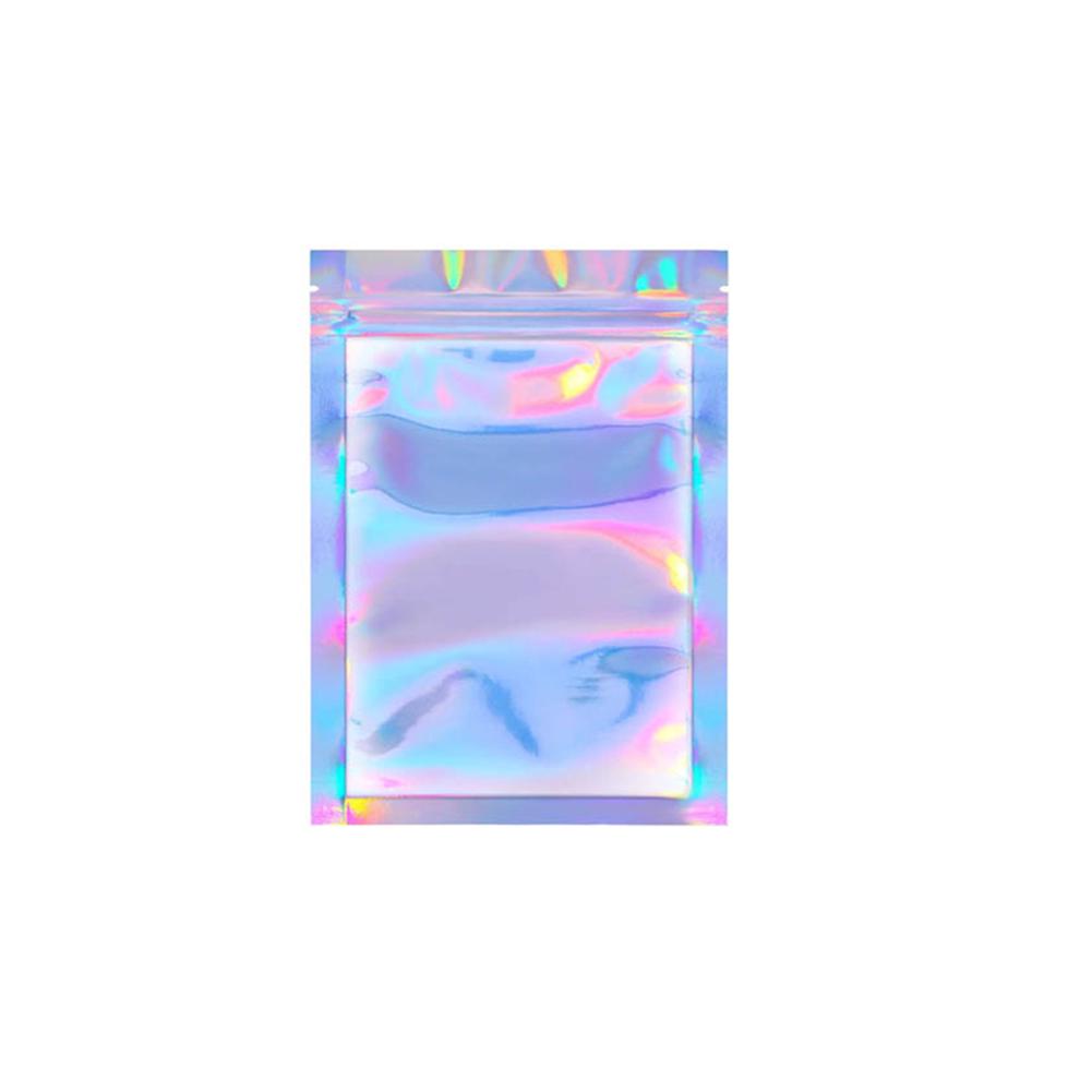 Amusedly 100Pcs/Set Clear Holographic Laser Seal Bags Eyelashes Package Storage Pouch