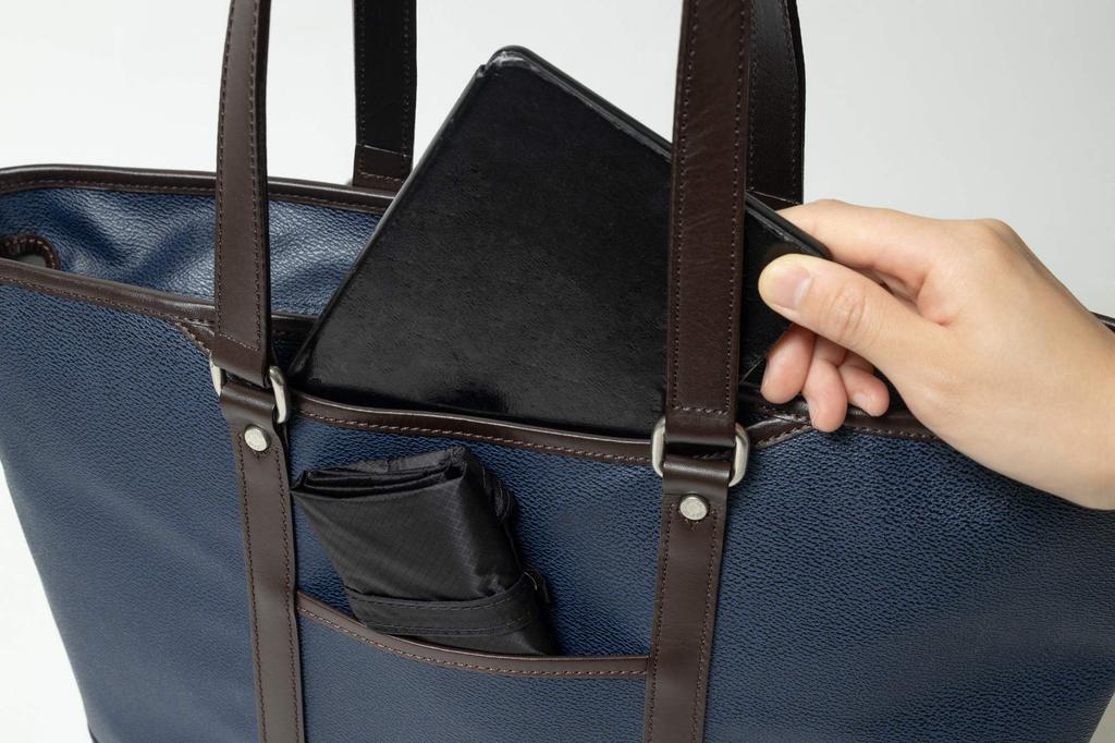 INFITH UNISON Business Tote Bag (Navy) - Water-Repellent, Multi-Functional, Freestanding, Large Capacity, Fits B4 and A4 Sizes, Perfect for