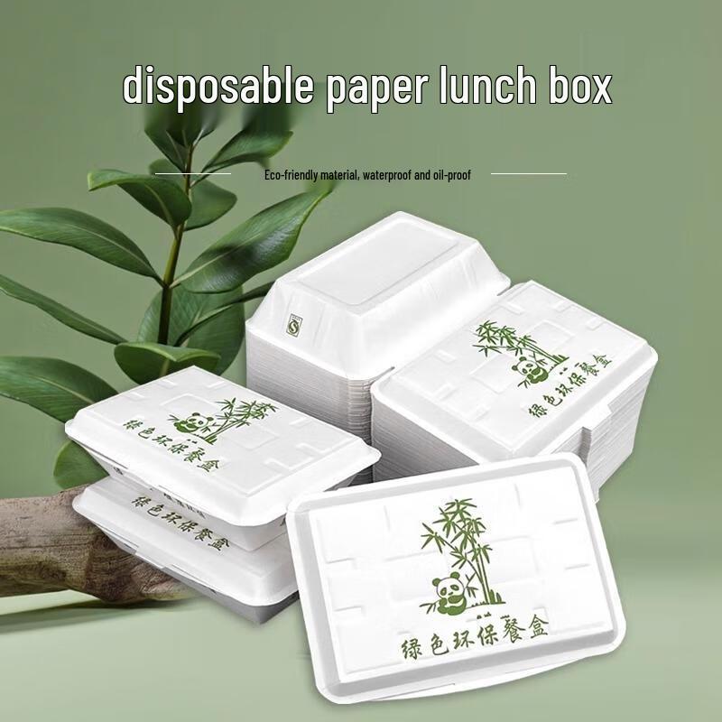 JingJingRS Panda Pattern Disposable Takeaway Boxes