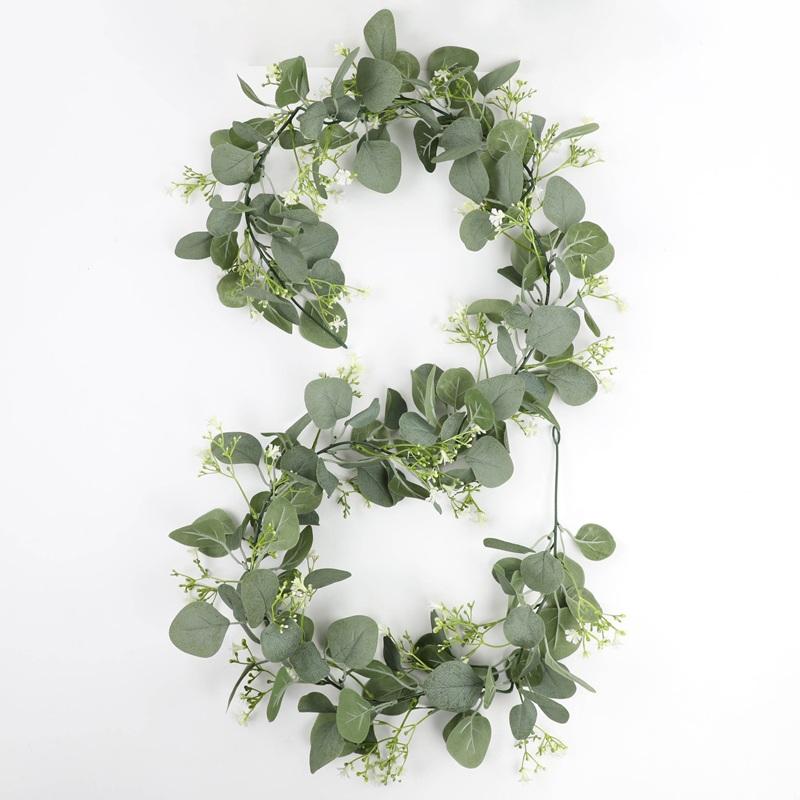 

178cm Simulation Plant Wall Hanging Floral Wedding Arch Decor Artificial Eucalyptus Gypsophila Vine Hotel Garden Decoration