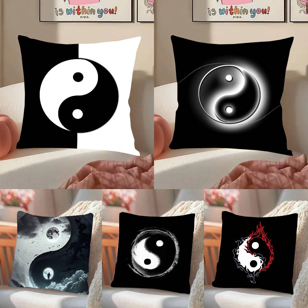 Tai Chi Symbol Pillow Case Fashion Square Pillowcase Bedroom Sofa Room Ins Decoration Leisure
