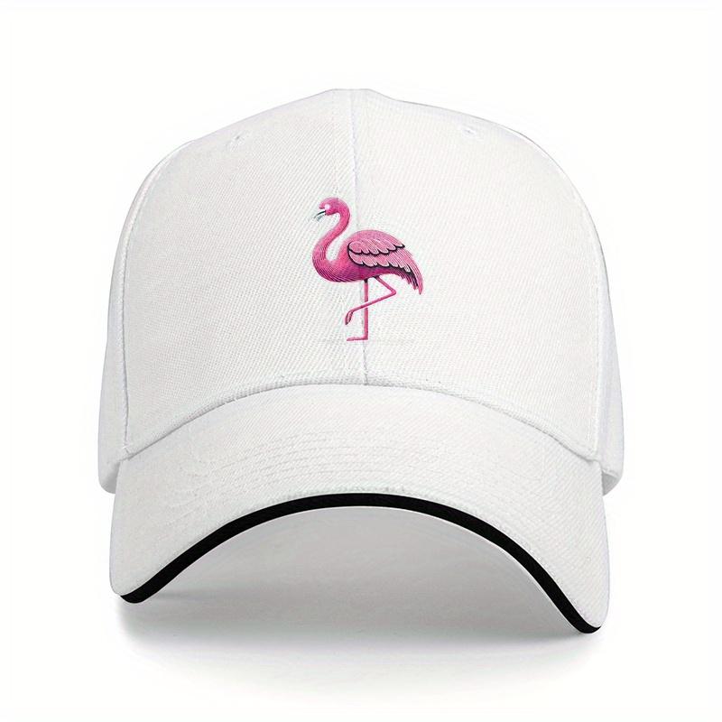 Pink Flamingo Graphic Baseball Cap Adjustable Polyester Casual Sun Protection Sports Cap for Adults