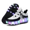 New Double-wheel Runaway Shoes, Boys and Girls Pulley Shoes Can Be Collected Variant Shoes, Skates with Lights, Luminous Shoes Manufacturers