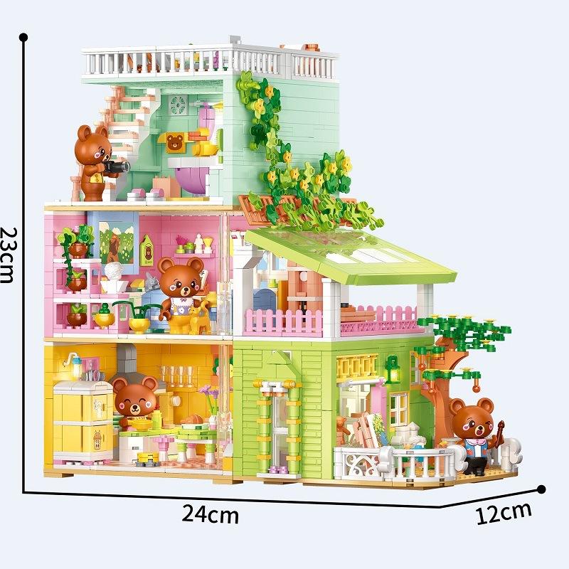 Zhegao Tree House Building Blocks Orchid Flower Villa Bricks Cabin Juguetes Diy Toys Moc Magic Hotel Gift Adult Present