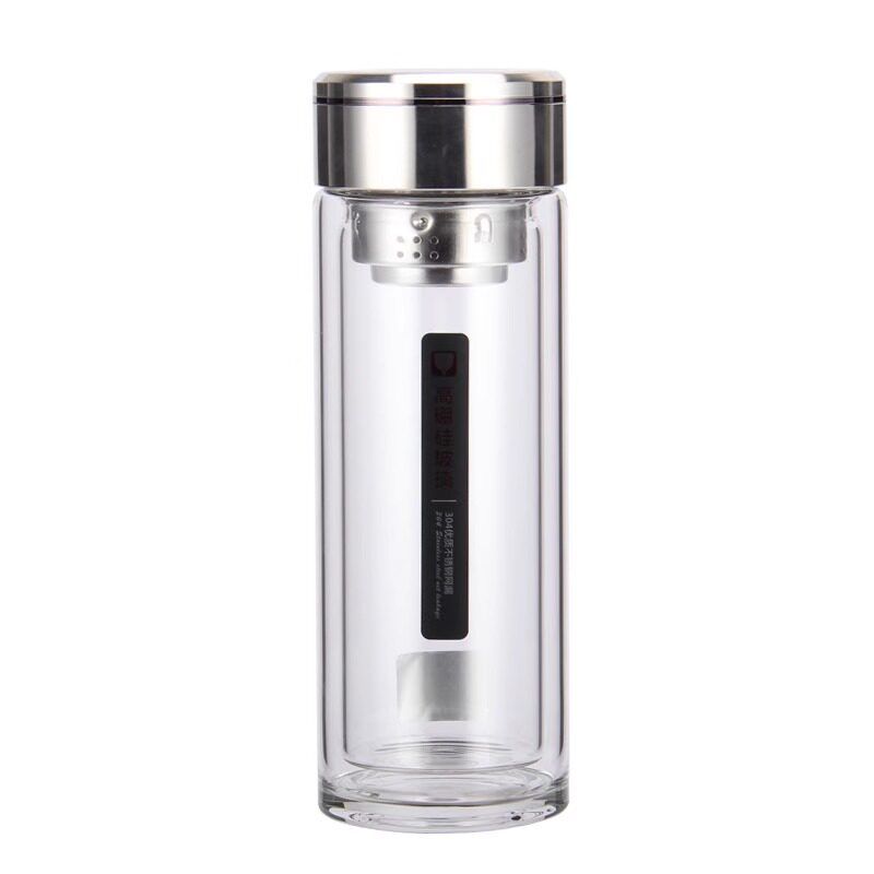 Kuangdi Double-Layer Large-Capacity Insulated Cup, Thickened Glass Tea Cup, Outdoor Car-Mounted Men s Drinking Water and Tea Cup 310ml Double Layer