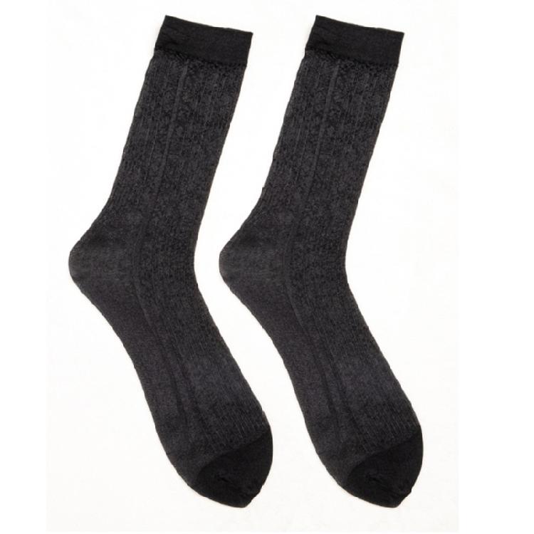 Mens Thin Sheer Silk Formal Dress Suit Socks Casual Business Socks Nylon Breathable Glossy Striped Long Calf Socks