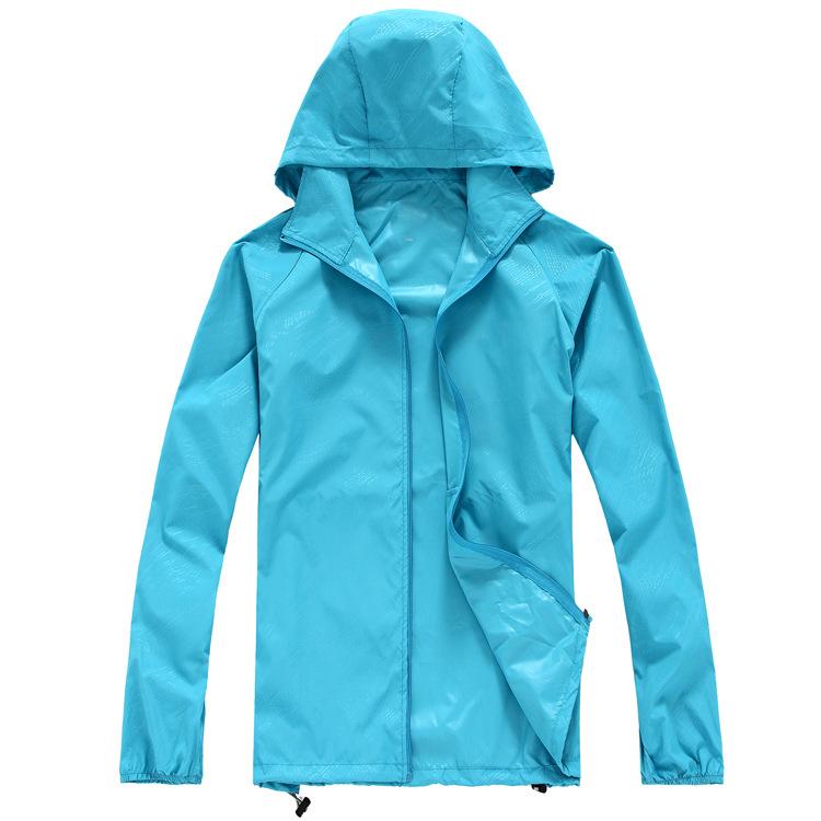 Women Men Solid Color Quick Dry Casual Outdoor Jacket Waterproof Windproof Sunscreen Sports Coat for Jogging