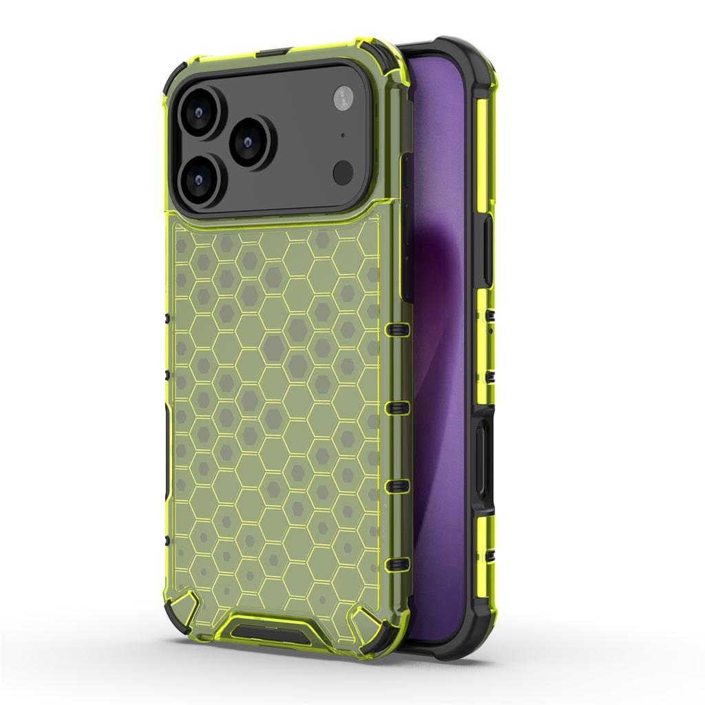 For iPhone 17 Pro Max Case Honeycomb Shape Shockproof PC+TPU Phone Cover