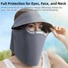 Magnetic Large Brim Sun Hat Hollow Top Ice Silk Face Cover Outdoor Sun Cap  Outdoor Activities
