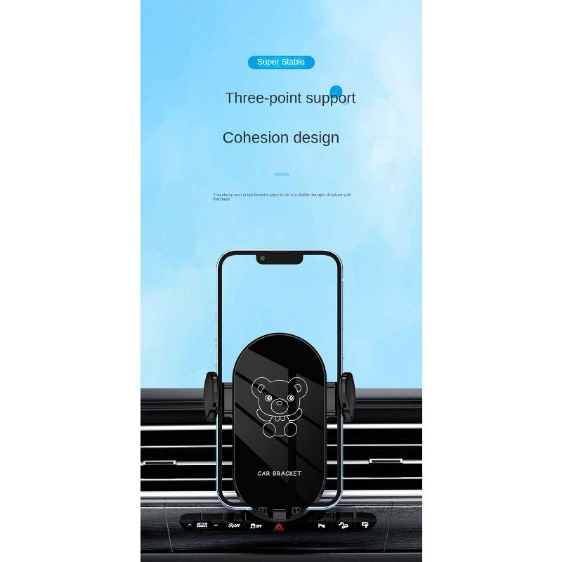 Car Phone Holder New Car Navigation Support Little Bear Cartoon Car Vent Mobile Phone Holder