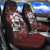Halloween Skull Car Seat Covers 2 Pcs Car Seat Covers Front Seats Only Breathable Breathable Easy to Install Anti-Slip Back