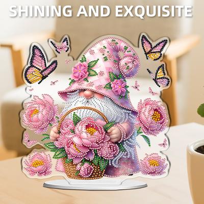 Kit d'Art Diamant 2D Plat Acrylique Animalier pour Bureau DIY avec Strass de Forme Spéciale 24*22cm pour Décoration de Maison Cadeau Adulte