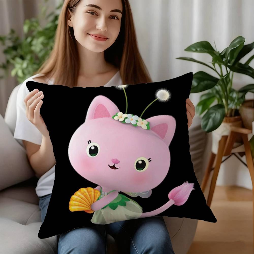 Cartoon Gabbys Mercat Cat Pillow Case Plush Fabric Soft Pillowcase Double Sided Print Cushion Cover Household Gifts