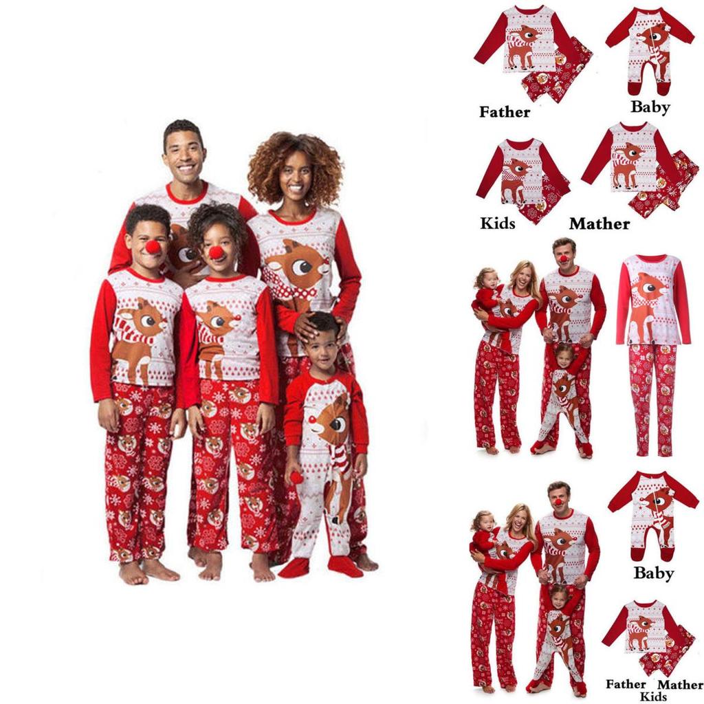 Luxurious Christmas Family Matching Clothes With Adorable Fox Design And Unisex Pajamas Set