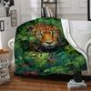 1pc Jungle Leopard Print Blanket Lightweight Flannel Blanket Throw Blanket For Sofa, Bed, Travel, Camping, Livingroom, Office, Couch, Chair, And Bed y