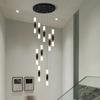 Modern LED Pendant Lights Barrel Duplex Villa Staircase Chandelier Kitchen Dining Living Room Lamp Minimalist Luster Chandeliers