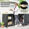 Metal Garden Shed, Stainless Steel Roof, Wheels, Black