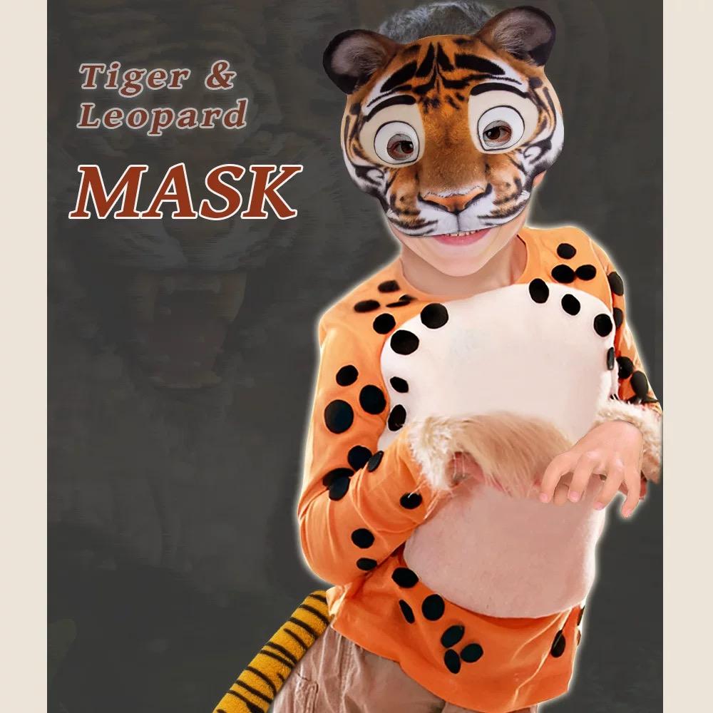 Tiger Animal Mask, EVA Material Halloween Party Prop for Festive Dress-Up