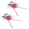 2 Stück Hochzeit Braut Corsage Brautjungfer Handgelenkblume für Hochzeitsfeier JubiläumRosa