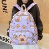 Capybara Cartoon Printting Backpack School Bag For Cute Kids Breathable Gift