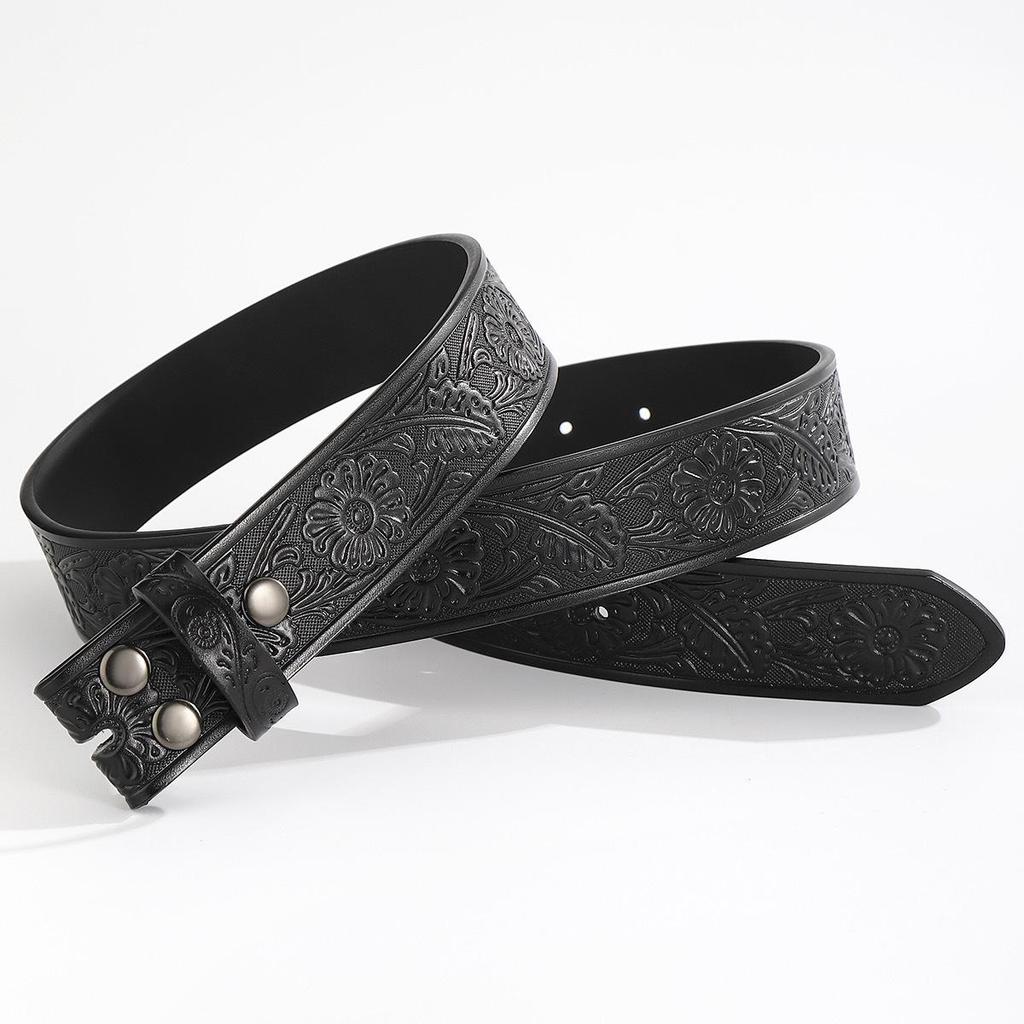 Women's Ethnic Dragon Pattern Carved Leather Belt - Retro, High-End, Versatile Fashion Accessory
