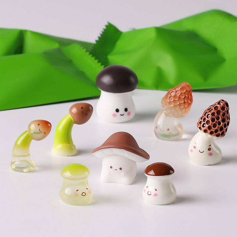 PIOK Mini Elf Mushroom Blind Bag Miniature Figurine Micro Landscape Decor Creative Toy Gift Desktop Ornament For Kids Collectors