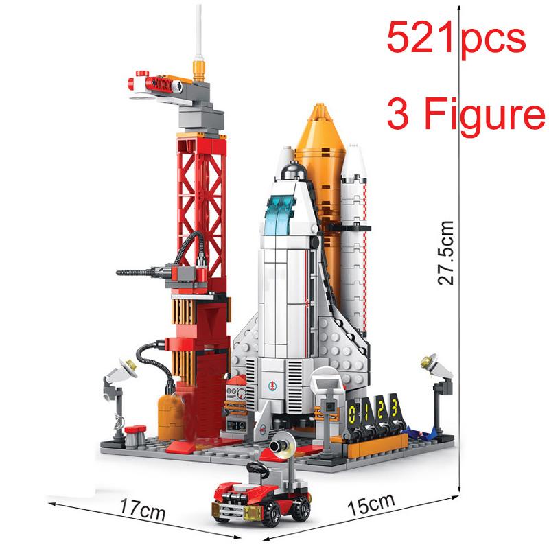 Children Space Shuttle Aviation Manned Rocket Construction Blocks Astronaut Figure City Aerospace Model Lele Constructor Bricks Playthings