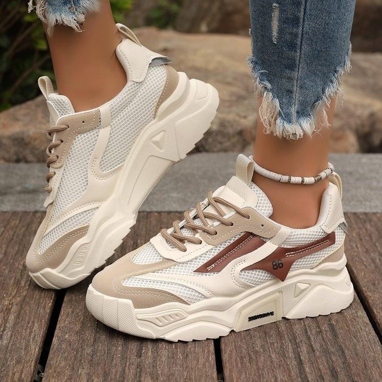 Modische Mesh-Dad-Schuhe für Frühling und Sommer – bonbonfarben, atmungsaktiv, mit dicker Sohle, vielseitige Sport-Sneaker