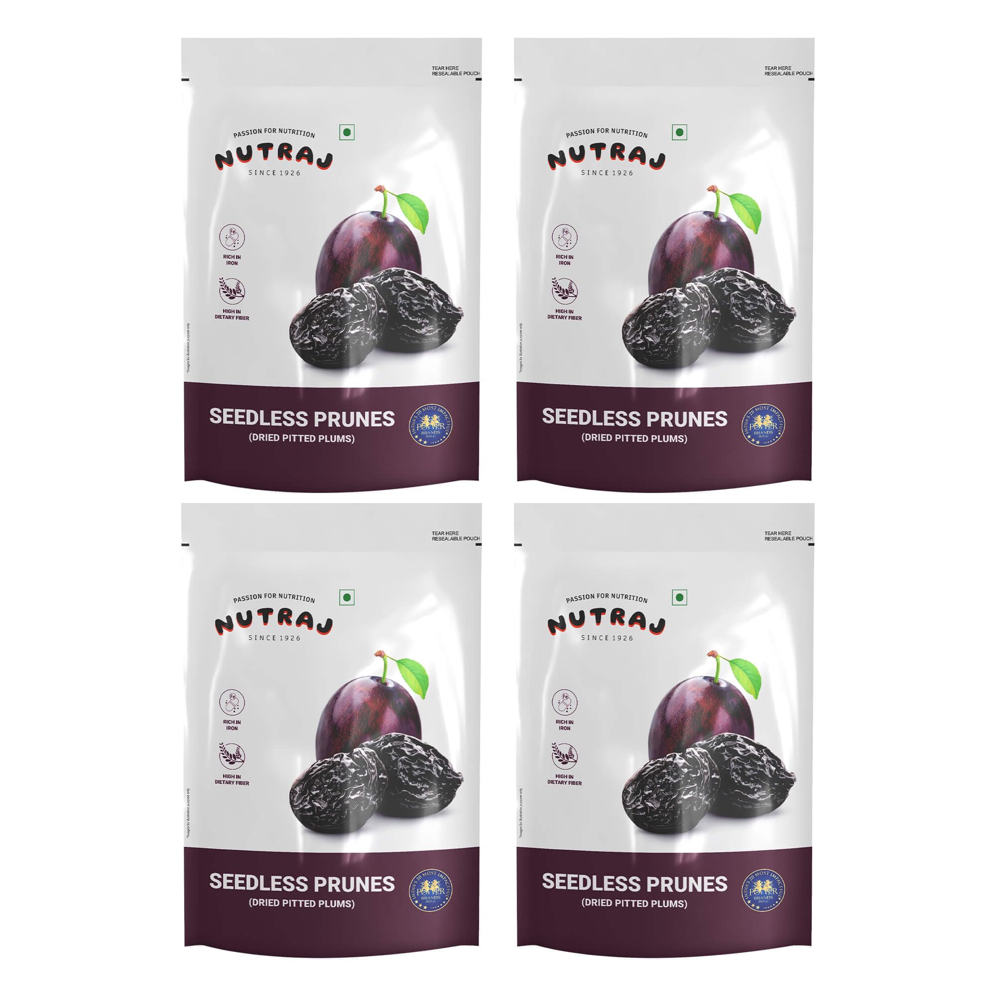 

Nutraj California Prunes Pitted (Seedless) 800 Gram (200G X 4) Pouch|Plums|Aalobukhaara|Mixed Dry Fruits|Nuts|Grocery Items