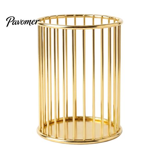 Office Supplies Storage Organizer Pen Holder/Storage Basket, Hollow Grid Iron Tube, Multipurpose Small Object Durable Pencil for Stationery And Makeup