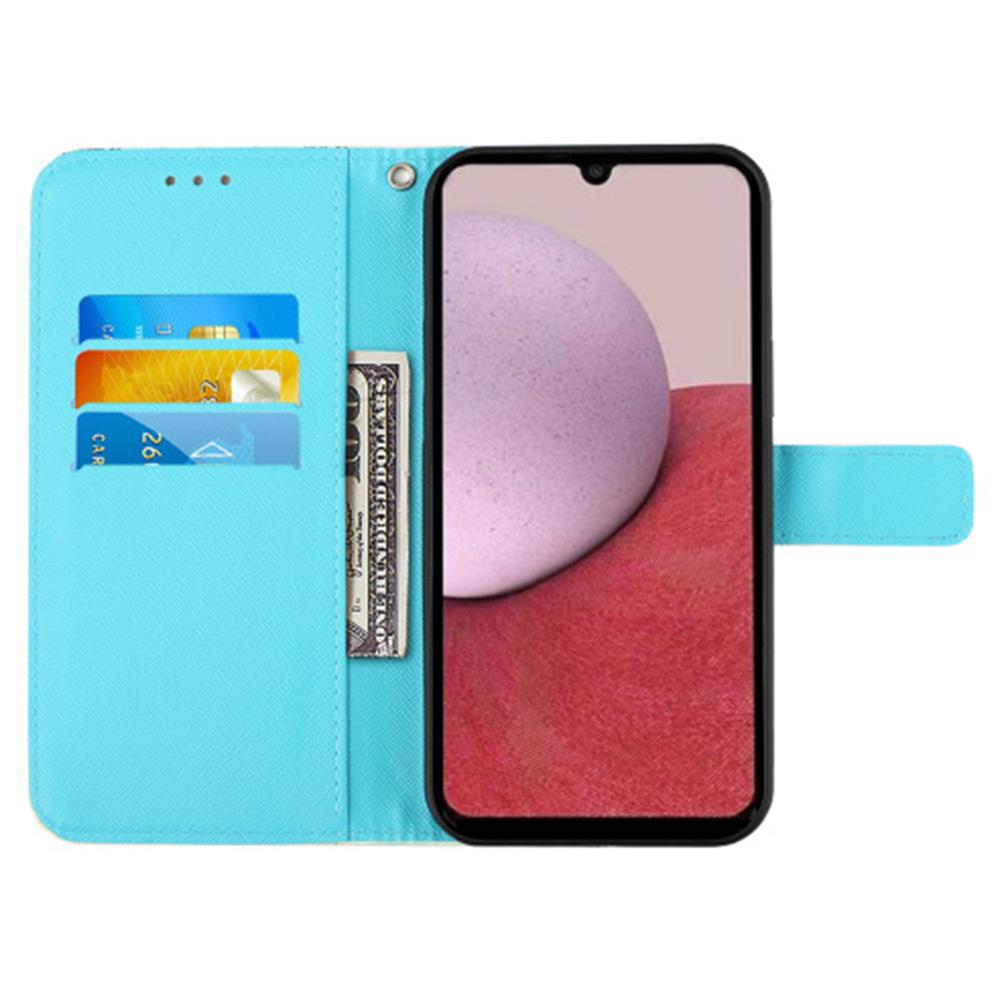 For Samsung Galaxy S24 Leather Case 3D Pattern Printing Wallet Stand Mobile Cover with Strap