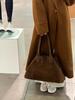 Suede Autumn and Winter Women's Shoulder Bag  Niche Design Wing Bag Matte Cowhide Large Capacity Women's Handheld Tote Bag