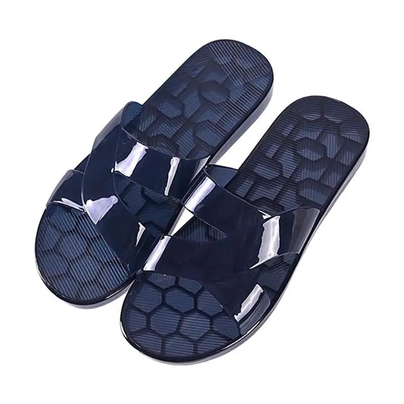 Male Slipper House Flat Walk Around Home Shiatsu Men's Shoe Pvc Indoor Bathroom Slides Mascullino Original Designer Luxury Adult